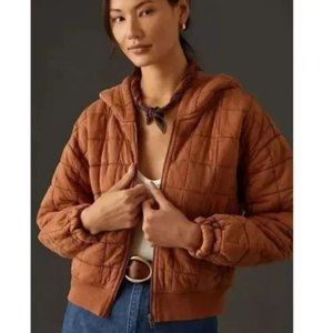 Anthropologie Pilcro Cropped Quilted Hoodie - size small
